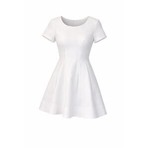 DO+BE White Fit Flare Dress Small Coquette Bridal Shower Courthouse Wedding NWT